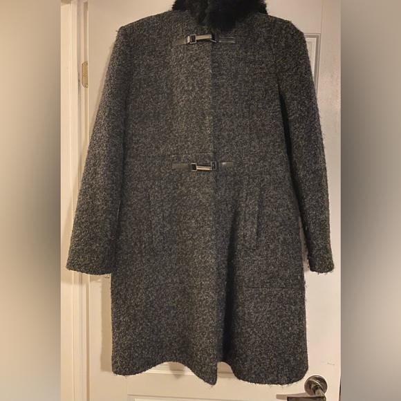 Novelti Grey Wool Full Length Dress Coat size 10 - Picture 1 of 11